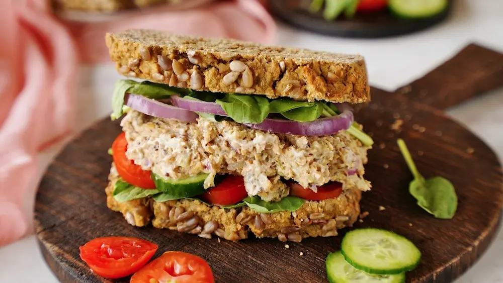 chickpea tuna salad sandwich